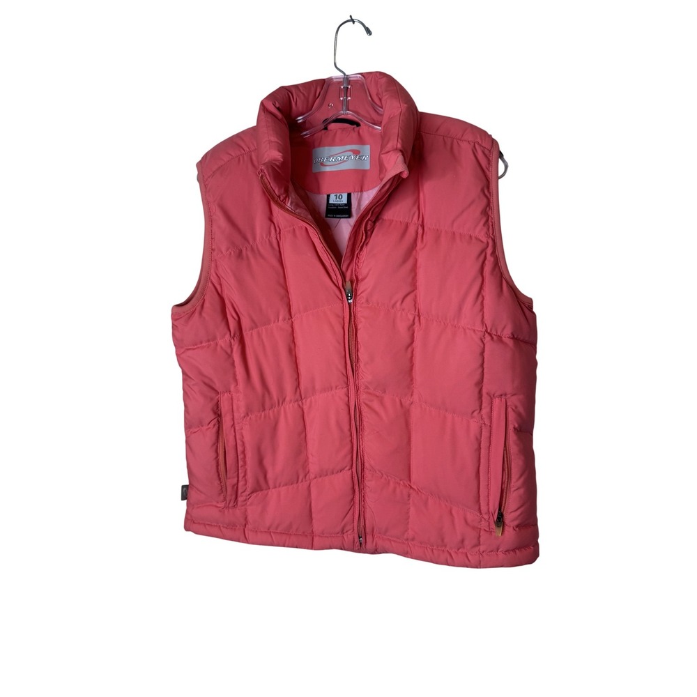 Obermeyer Vest Womens 10 Pink Quilted Down Puffer Full Zip Ski Outdoor Insulated